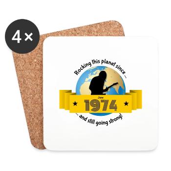 50th Birthday Rocking this planet since 06/1974 - Coasters (set of 4) - white - Front