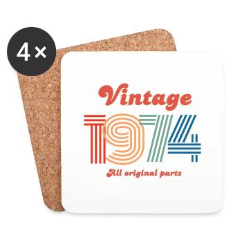Vintage 1974 all original parts - Coasters (set of 4) - white - Front