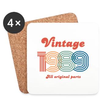 Vintage 1989 all original parts - Dessous de verre (lot de 4) - blanc - Devant