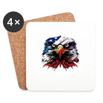 American Flag Freedom Eagle USA Pride - Untersetzer (4er-Set) - Weiß - Vorne