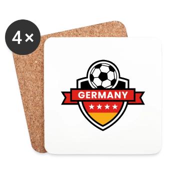 Germany Football Coat of Arms 4 stars - Coasters (set of 4) - white - Front