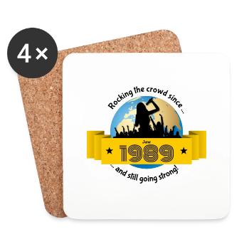 35. Anniversaire Secouer la foule depuis 06/1989 - Dessous de verre (lot de 4) - blanc - Devant