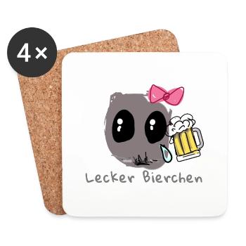 Hamster,beer, illustration,sad Hamster - Coasters (set of 4) - white - Front