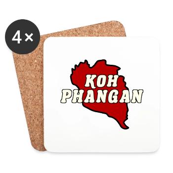 Koh Phangan Insel Karte rot - Untersetzer (4er-Set) - Weiß - Vorne