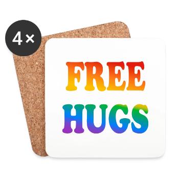 Free Hugs LGBTQ Pride - Coasters (set of 4) - white - Front