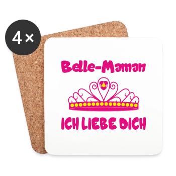 Belle Maman ich liebe dich - Dessous de verre (lot de 4) - blanc - Devant