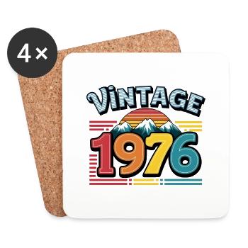 Vintage 1976 Cadeau d'anniversaire 47 ans Homme Fe - Dessous de verre (lot de 4) - blanc - Devant