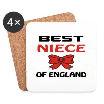 BEST NIECE OF ENGLAND - Dessous de verre (lot de 4) - blanc - Devant