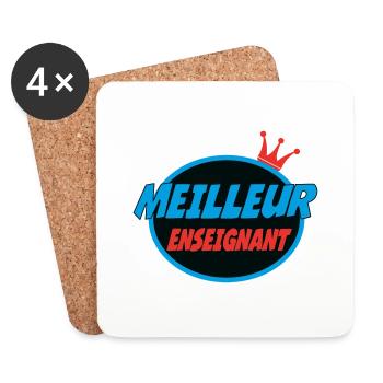 MEILLEUR ENSEIGNANT - Dessous de verre (lot de 4) - blanc - Devant