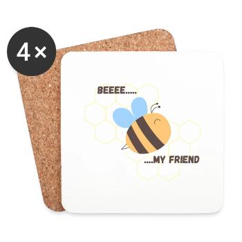 BEE MY FRIEND - Untersetzer (4er-Set) - Weiß - Vorne