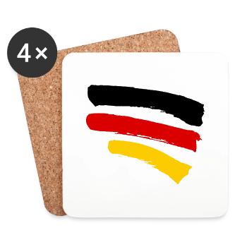 Germany Flag - Style Stripes - Coasters (set of 4) - white - Front