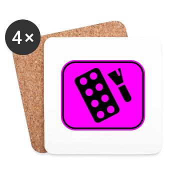 Make Up Cosmetic Icon - Coasters (set of 4) - white - Front