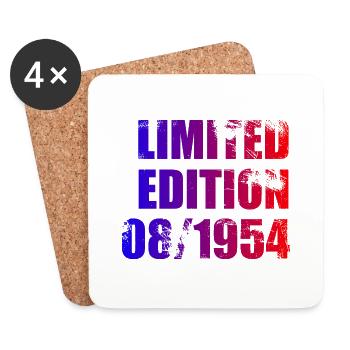 70th Birthday Limited Edition 08/1954 - Coasters (set of 4) - white - Front