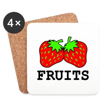 strawberries - Coasters (set of 4) - white - Front