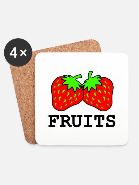 erdbeeren - Untersetzer (4er-Set) - Weiß