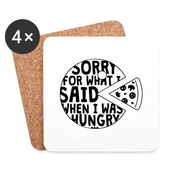 sorry for what I said when I was hungry - Coasters (set of 4) - white - Front