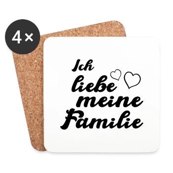 Family I Love Heart - Coasters (set of 4) - white - Front