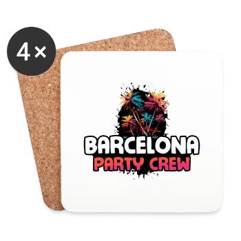 Équipe de fête à Barcelone - Dessous de verre (lot de 4) - blanc - Devant