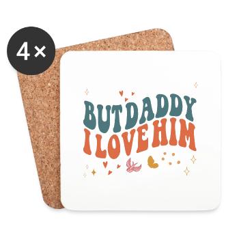 Drôle de dire amour mais papa je l’aime - Dessous de verre (lot de 4) - blanc - Devant