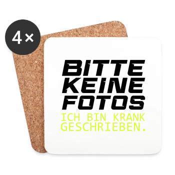 bitte keine fotos - Untersetzer (4er-Set) - Weiß - Vorne
