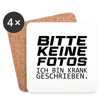 bitte keine fotos - Untersetzer (4er-Set) - Weiß - Vorne