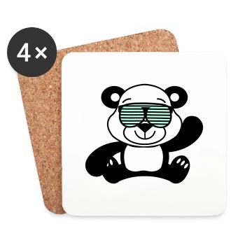Panda Bear Cool - Coasters (set of 4) - white - Front