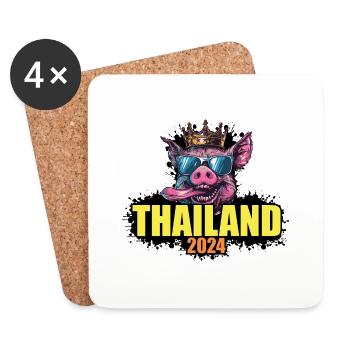 Thailand 2024 Pig - Coasters (set of 4) - white - Front
