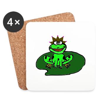 Prince Grenouille - Dessous de verre (lot de 4) - blanc - Devant