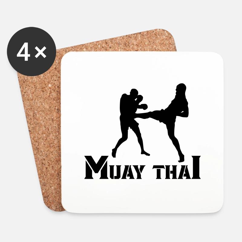muay thai - Untersetzer (4er-Set) - Weiß