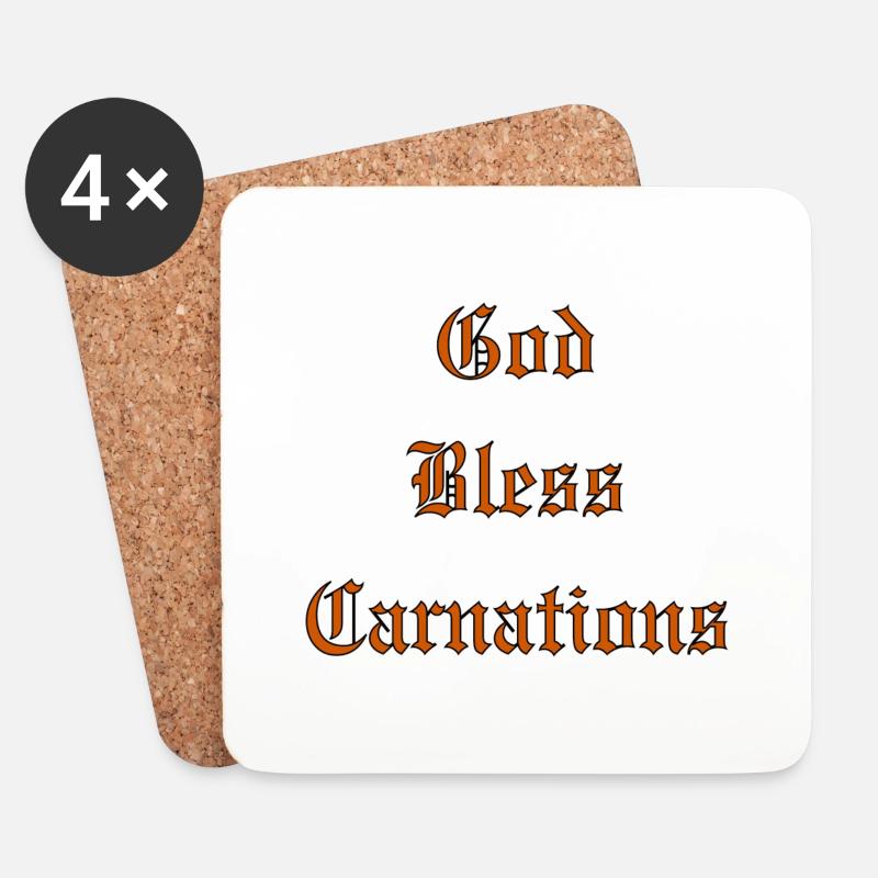 GodBlessCarnations - Coasters (set of 4) - white