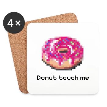 Donut touch me black funny pixel - Untersetzer (4er-Set) - Weiß - Vorne