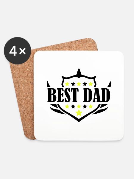 best dad - Untersetzer (4er-Set) - Weiß
