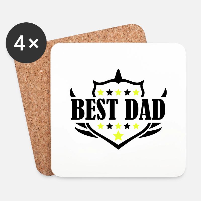 best dad - Untersetzer (4er-Set) - Weiß