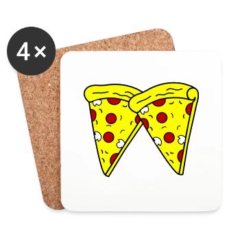 Pizza 2 - Dessous de verre (lot de 4) - blanc - Devant