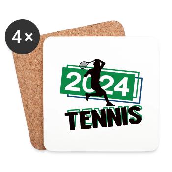 Tennis Spieler Team Turnier Mannschaft in 2024 - Untersetzer (4er-Set) - Weiß - Vorne