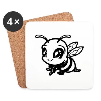 biene hummel comic - Untersetzer (4er-Set) - Weiß - Vorne
