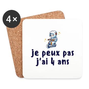 I can't I'm 4 years old - Coasters (set of 4) - white - Front