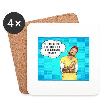 Seit ich Single bin mache ich viel weniger falsch - Untersetzer (4er-Set) - Weiß - Vorne