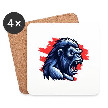 Mad Gorilla - Coasters (set of 4) - white - Front