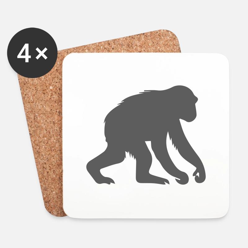 affe - Untersetzer (4er-Set) - Weiß