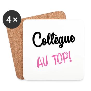 COLLEGUE. HUMOUR. RETRAITE. RETRAITE. RETRAITEE - Dessous de verre (lot de 4) - blanc - Devant
