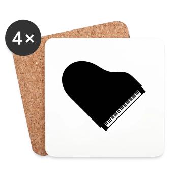 I Love Piano Piano Heart Music Instrument Love - Coasters (set of 4) - white - Front