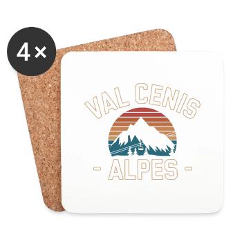 Val Cenis - Alpes - Dessous de verre (lot de 4) - blanc - Devant