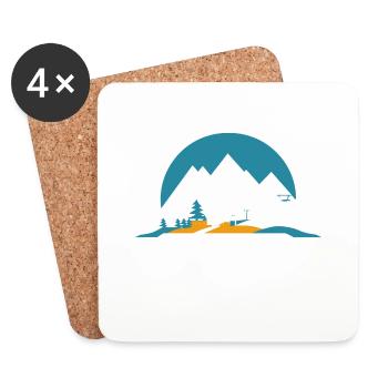 Saint-Gervais-les-Bains - Alpes - Dessous de verre (lot de 4) - blanc - Devant