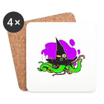 Le chapeau d'Halloween - Dessous de verre (lot de 4) - blanc - Devant