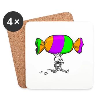 Halloween Skeleton 2 - Coasters (set of 4) - white - Front