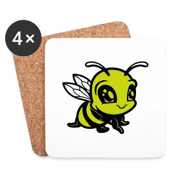 biene hummel comic - Untersetzer (4er-Set) - Weiß - Vorne