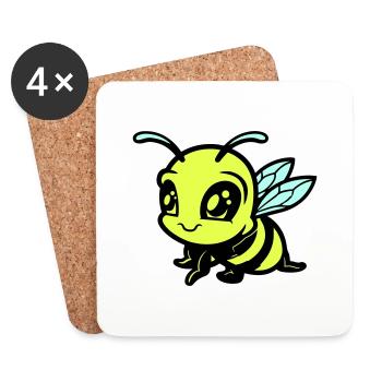 biene hummel comic - Untersetzer (4er-Set) - Weiß - Vorne