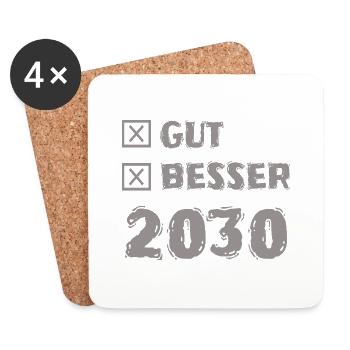 Jahr 2030 - Untersetzer (4er-Set) - Weiß - Vorne