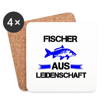 Des pêcheurs passionnés - Dessous de verre (lot de 4) - blanc - Devant